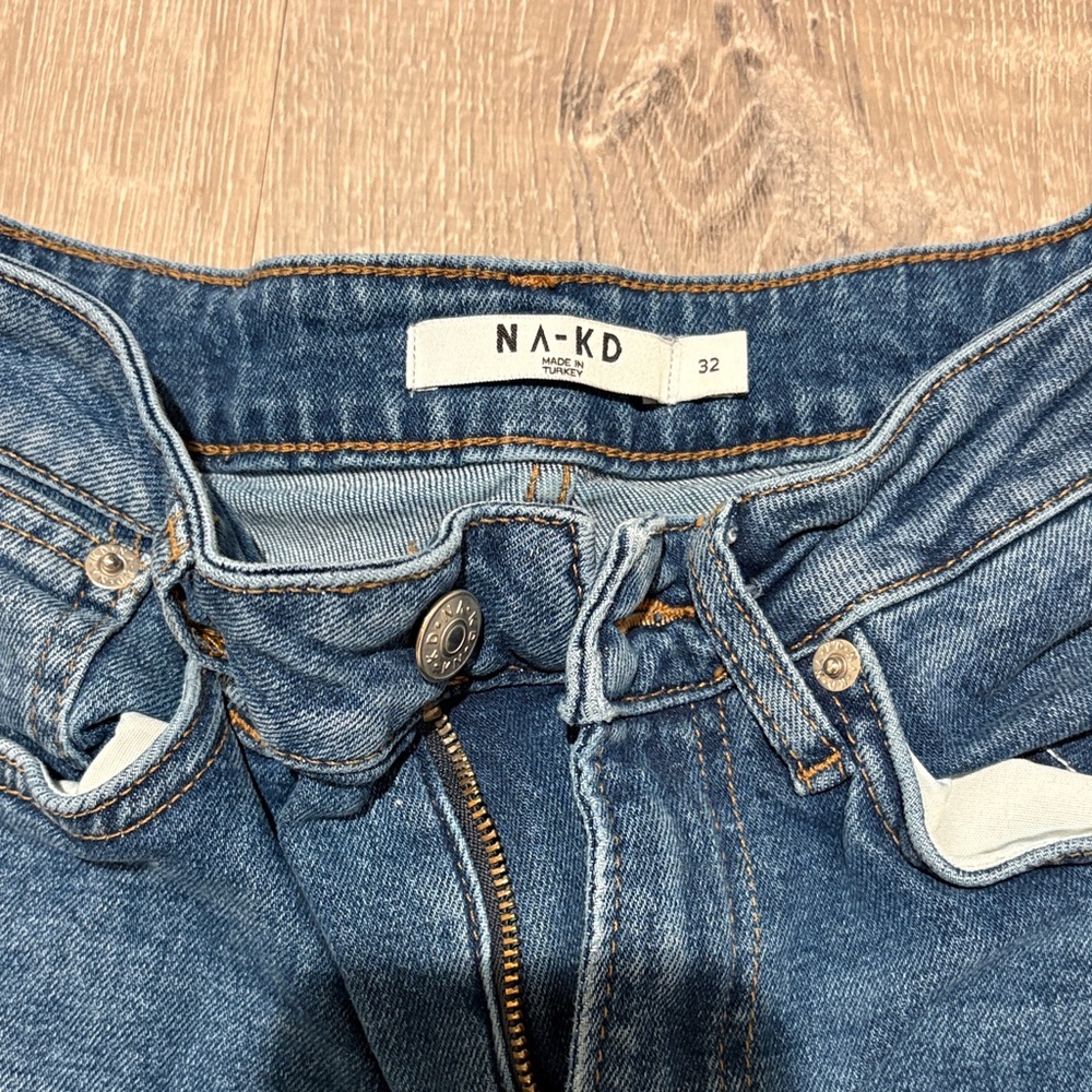 NA-KD Denim Blue Straight Leg Women's Jeans